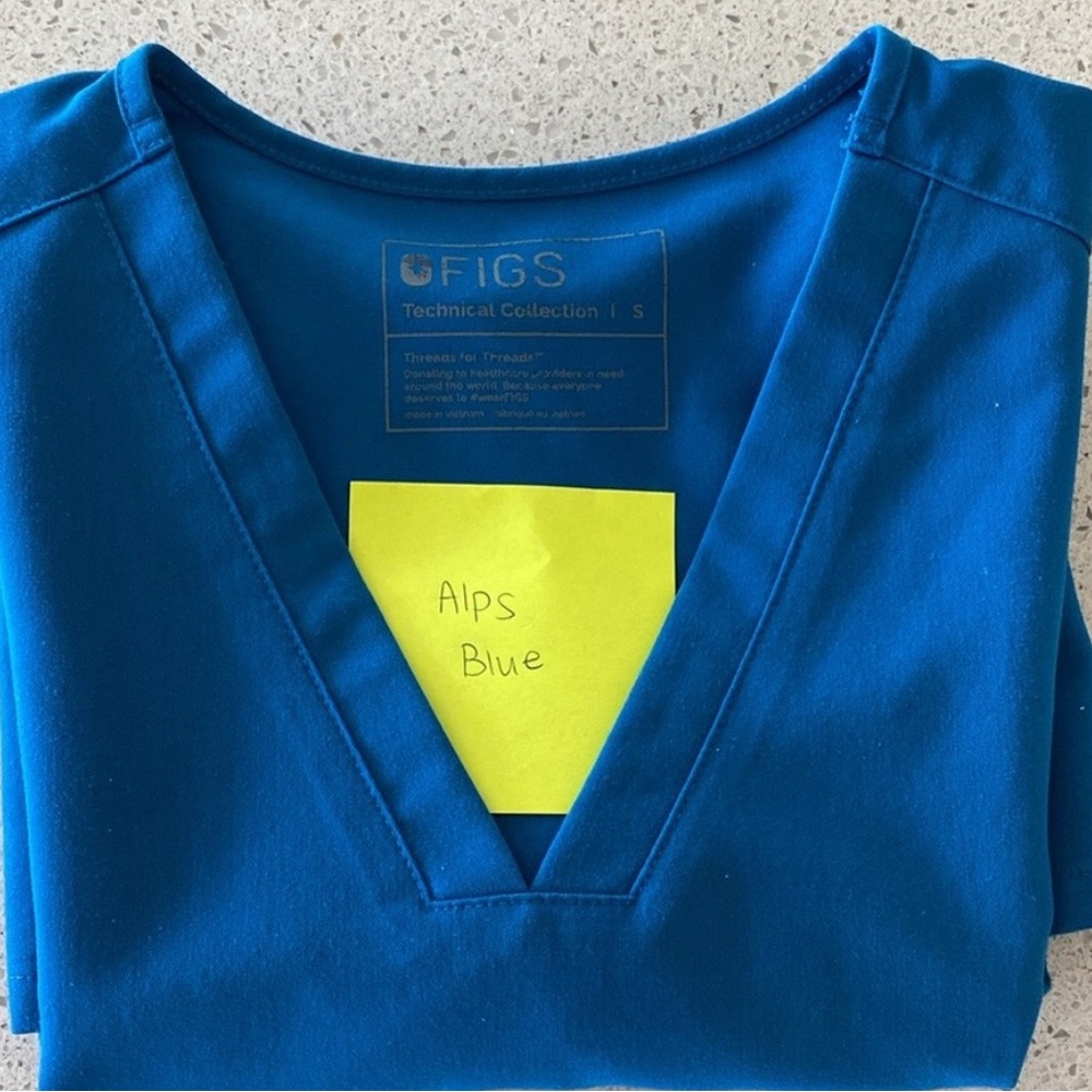 Figs Blue Scrub Top